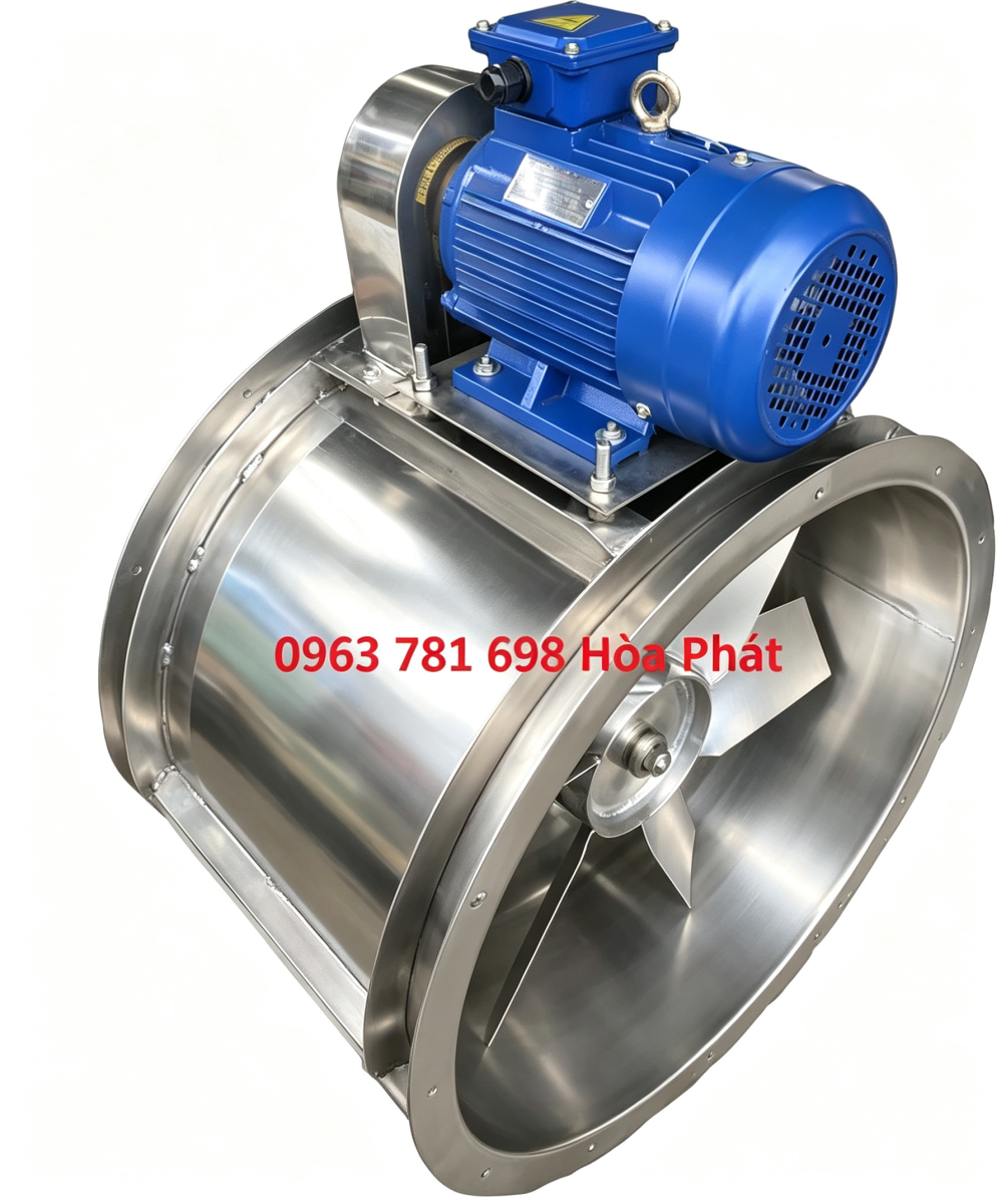 Quạt hút bụi sơn bằng Inox 304 — chống ăn mòn hơi hóa chất, phù hợp sơn Pu, sơn gốc dung môi
