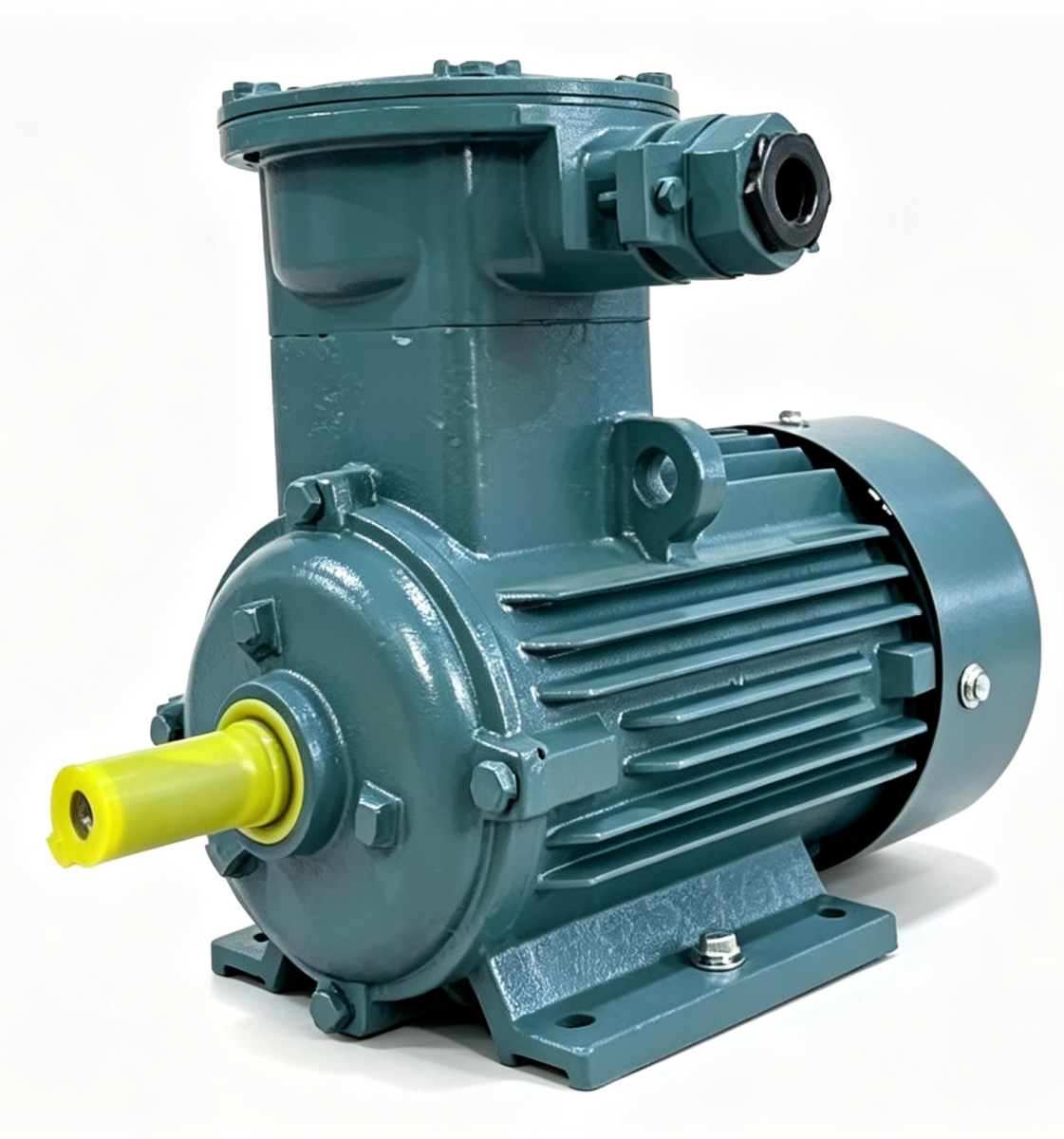 Quạt hướng trục chống cháy nổ truyền động trực tiếp, vỏ thép sơn xanh, cánh quạt hợp kim nhôm chống tĩnh điện