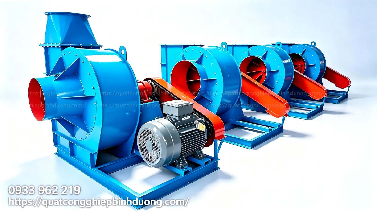 Quạt ly tâm công nghiệp — tạo áp suất đẩy mạnh, dẫn khí xa qua hệ thống ống gió, phù hợp hút bụi, hút khói, xử lý khí thải nhà xưởng. Truyền động gián tiếp bảo vệ motor, bền bỉ hiệu quả